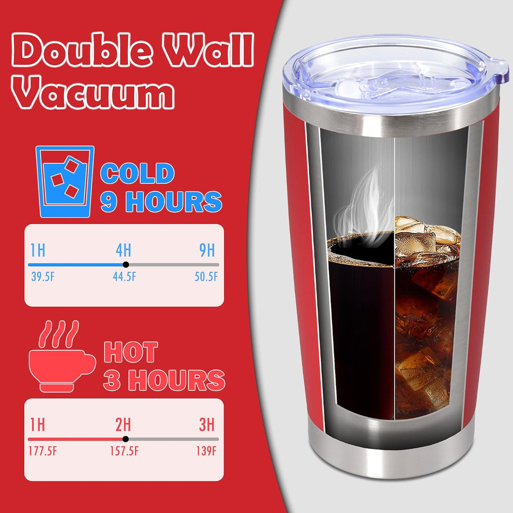 20oz Tumbler Stainless Steel Tumbler Coffee Tumbler with Lid Red, 4P
