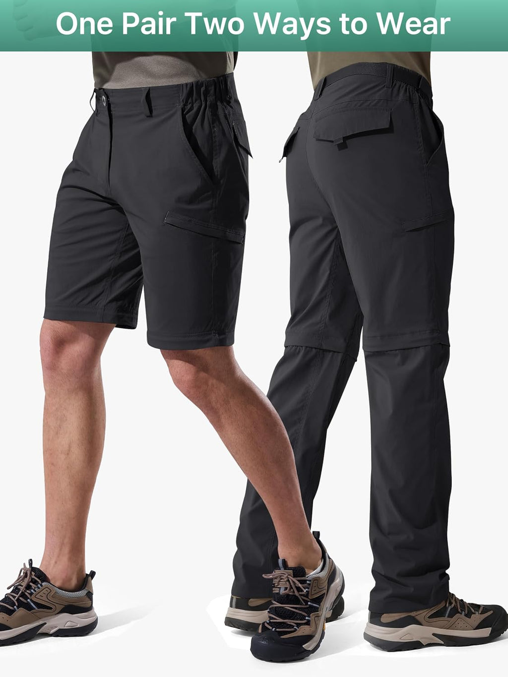 FREE SOLDIER Men's Convertible Hiking Pants Outdoor Lightweight