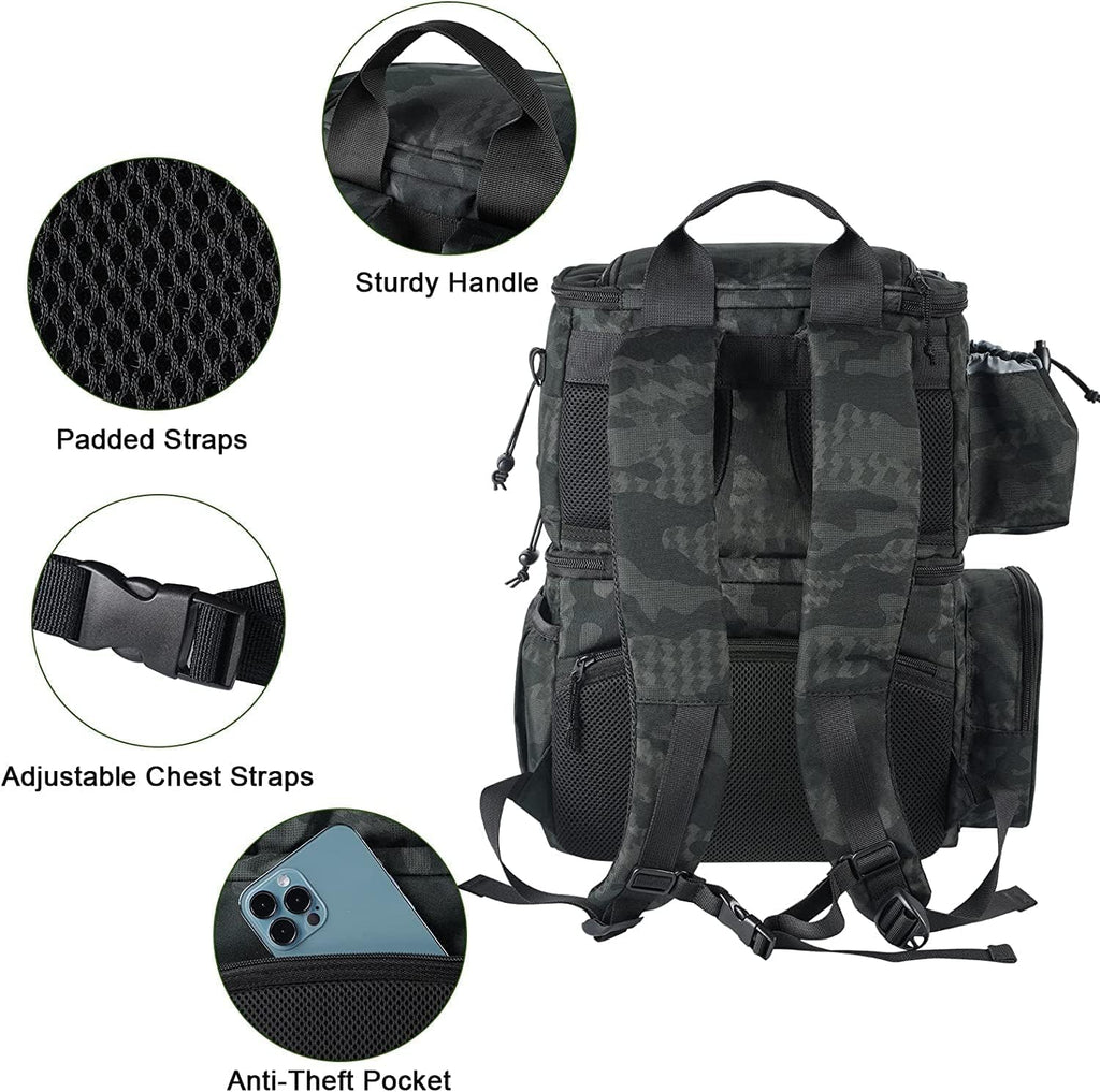 MATEIN Fishing Backpack, Tackle Storage Bag with Rod Holders & Cooler