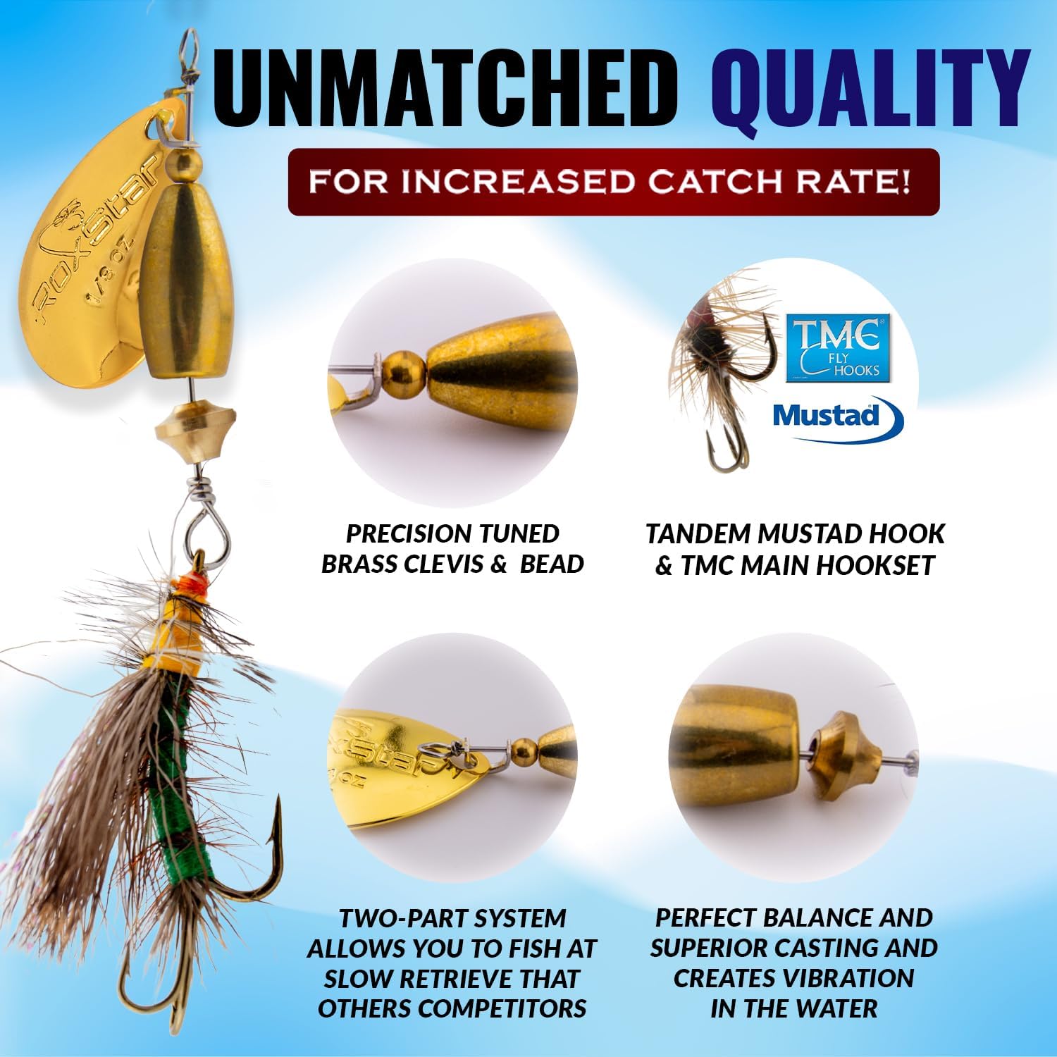 RoxStar Fly Strikers Proven Nationwide to Out-Fish Any Spinner | Hand-Tied in The USA | Most Versatile Fishing Spinner Ever! Trout, Bass, Steelhead