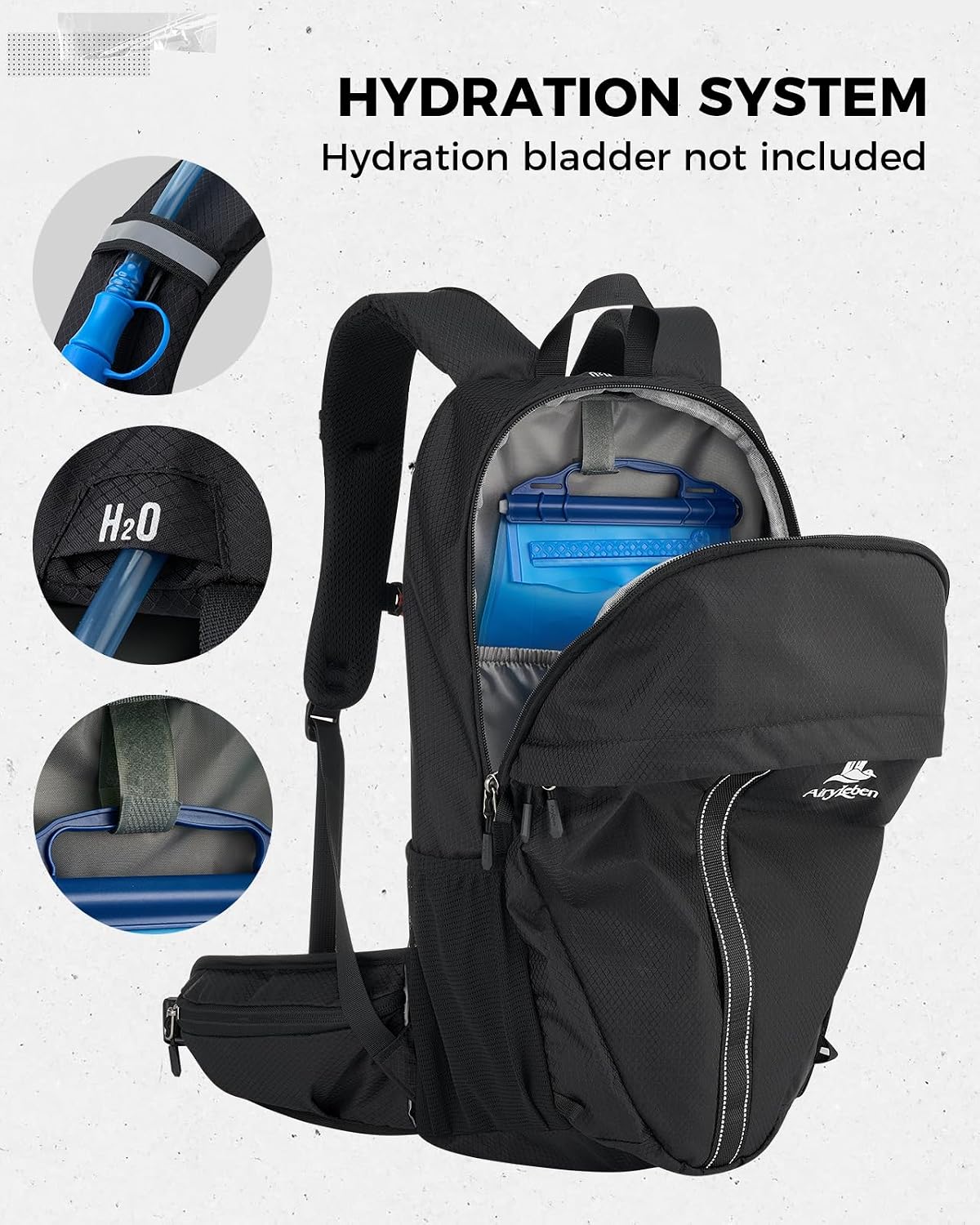 25L Hiking Backpack for Women Men, Lightweight Travel Day Pack, Black