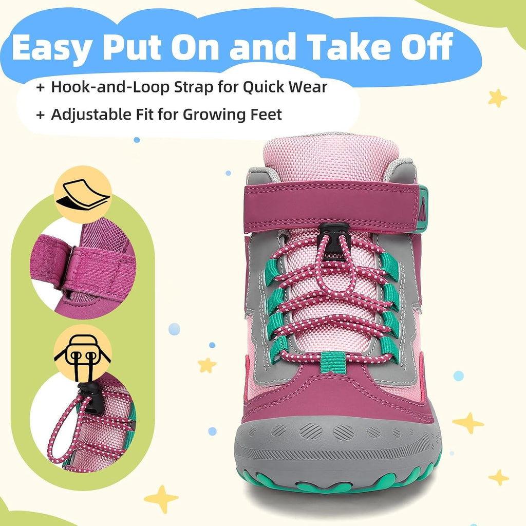 Mishansha Kids Hiking Boots for Boys Girls Water-Resistant Non-Slip