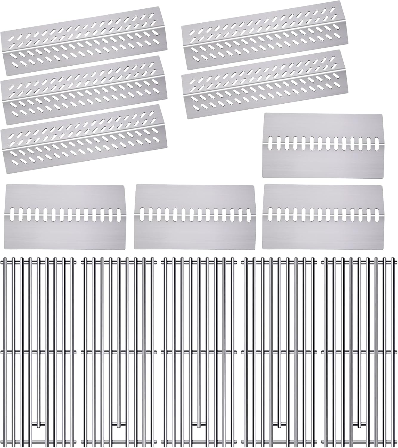 9MM 16517 Grill Grates Replacement for Bull Grill Replacement Parts, BBQ Bull Brahma 5 Burner 57568, 57569, 57568CE, 19” Lion Premium 40” 4 Burner L90000, 90000, 65073 Stainless Steel Grids