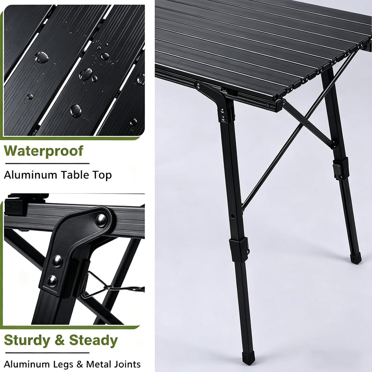 JOUYEK Folding Outdoor Camping Table, Lightweight Aluminum Camp Table