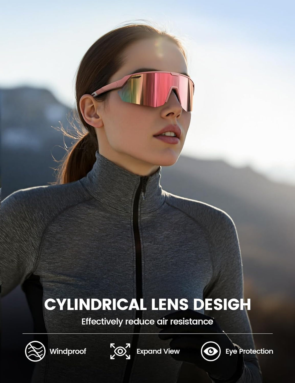 Lamicall 24g Polarized Sports Sunglasses for Men Women - UV400 Protection Sun Glasses for Baseball Running Cycling Fishing