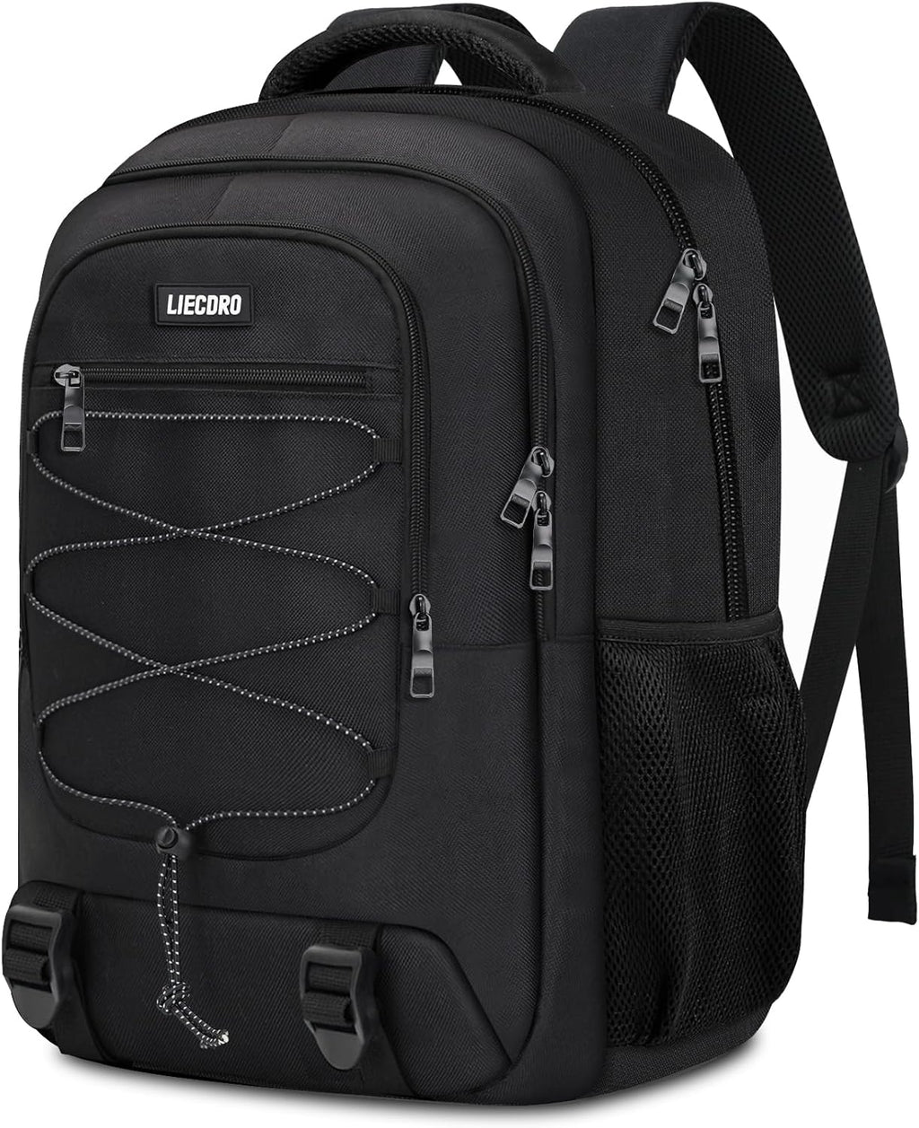 Black School Backpacks for Boys Teens, Backpack for Men,15.6 inch Laptop Back Pack with Reinforced Straps, Large College Book Bag, Business Work Travel Bookbag