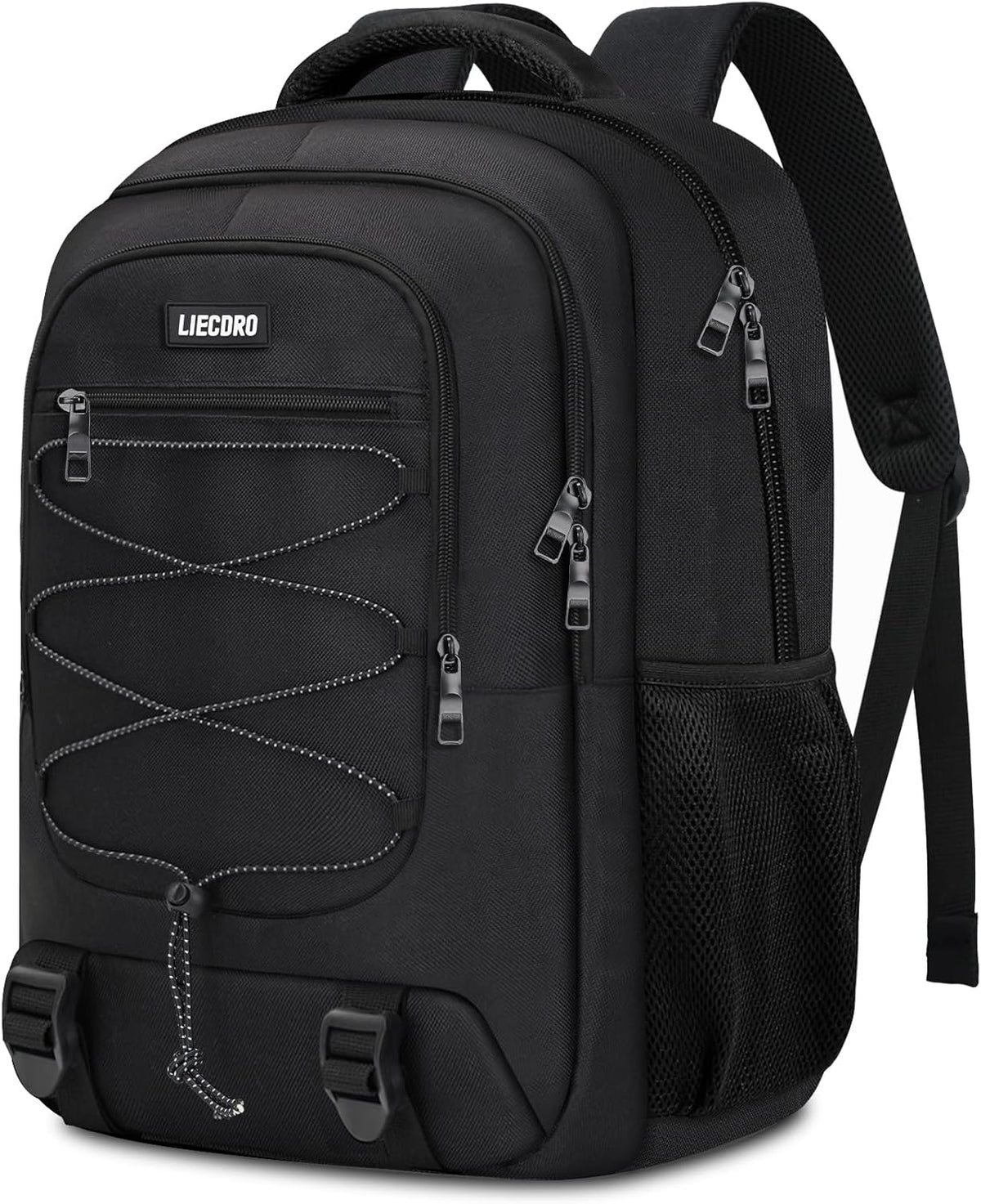 Black School Backpacks for Boys Teens, Backpack for Men,15.6 inch Laptop Back Pack with Reinforced Straps, Large College Book Bag, Business Work Travel Bookbag