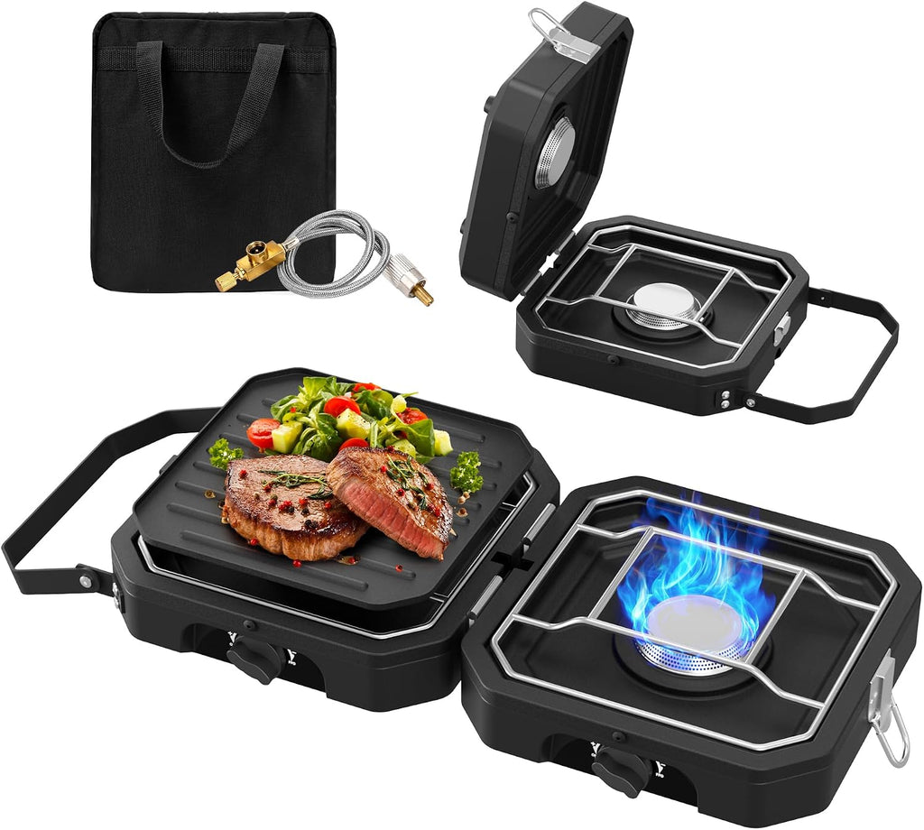 2 Burner Camping Stove, Portable Propane Stove With 7850BTU Heat Output
