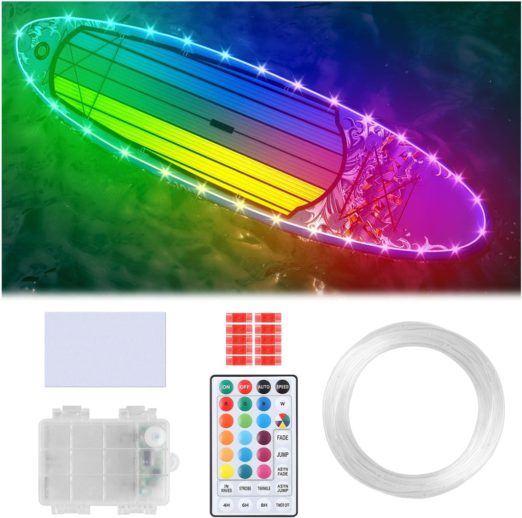 22 Ft Kayak Paddle Board Lights, Battery Operated Led Boat Interior Lights with Remote Control, 16 Light Colors & 7 Modes Waterproof Led Light for Boats Kayak Yacht Pontoon
