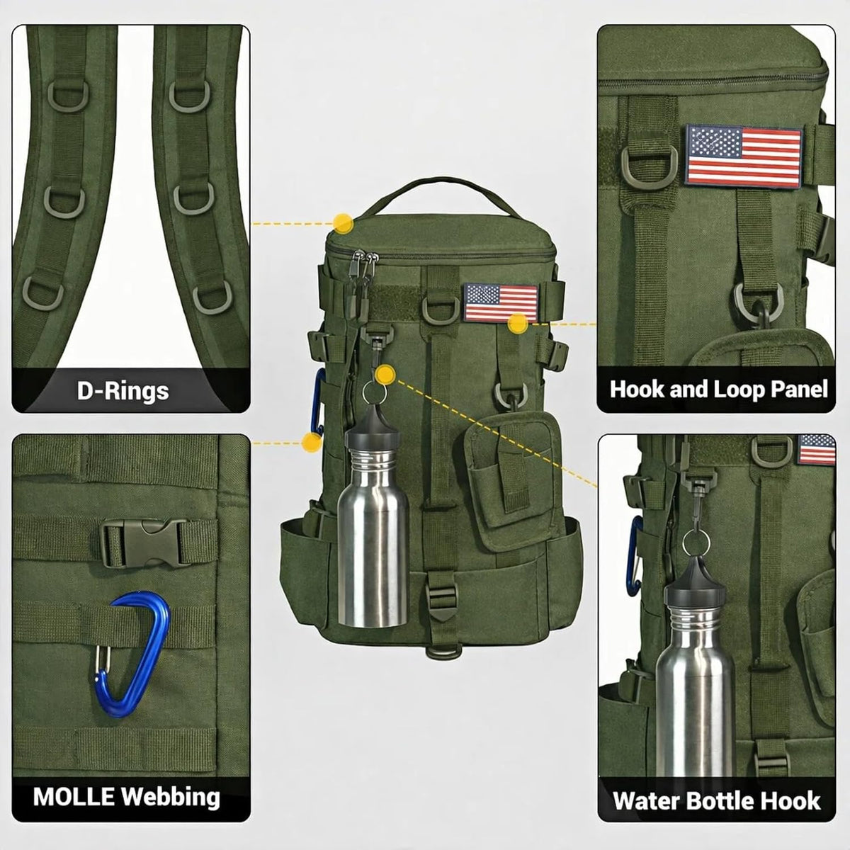 kokkoya Small Fishing Backpack with 2 Rod Holders, 16L Kayak Tackle Bag