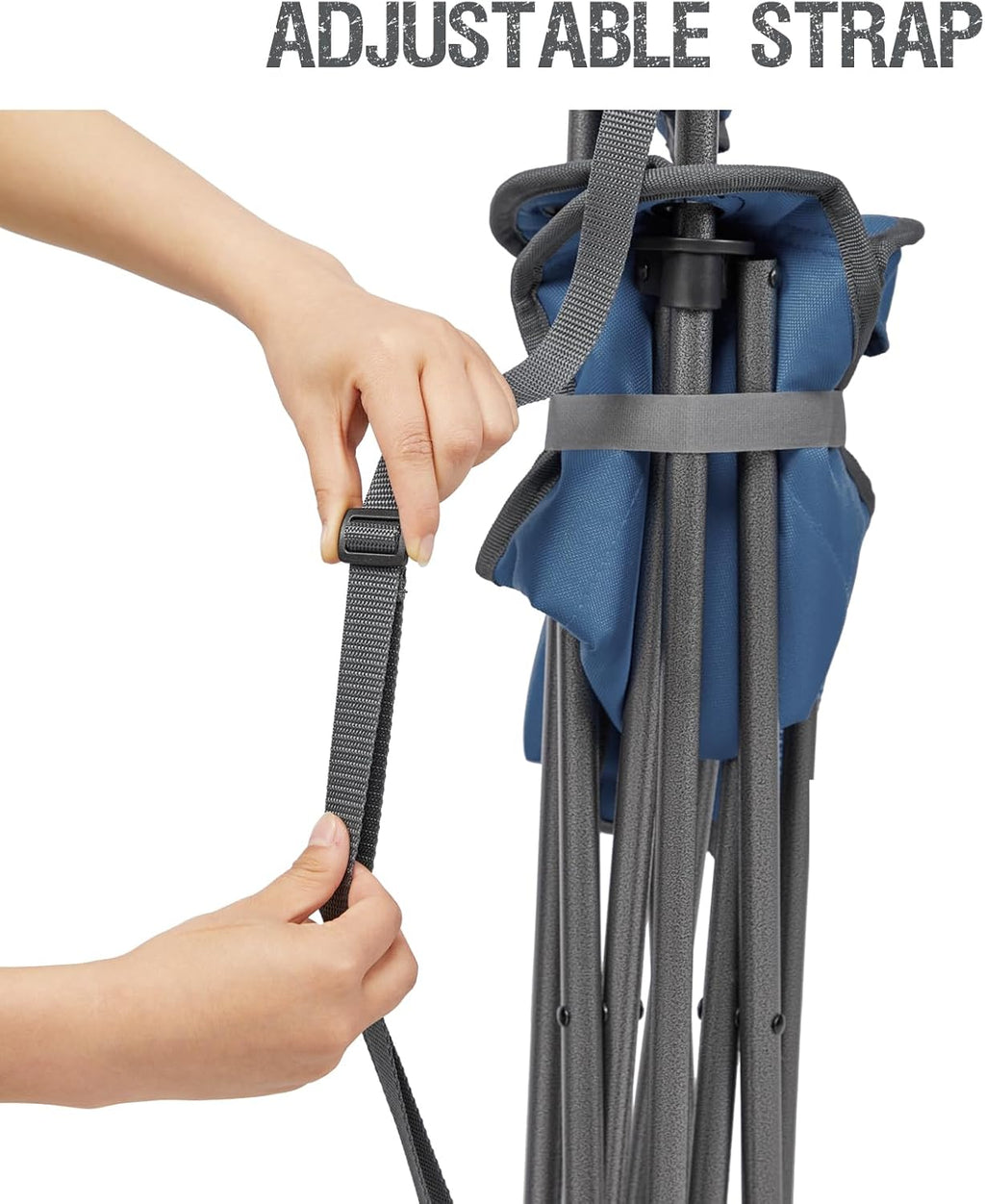 Portal Extra Large Quick Folding Tripod Stool with Backrest Fishing Camping Chair with Carry Strap