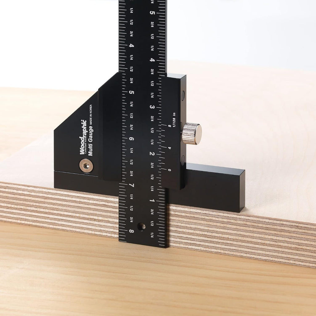 Scriber Gauge 8 Inch – Precision Marking & Measuring Tool for Woodworking, Layout, Joinery, Thickness, DIY – CNC Aluminum Layout Ruler (New Version)