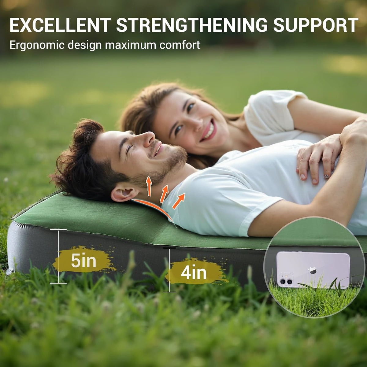 Elegear Air & Foam Self Inflating Sleeping Pad with Electric Pump 4" Full