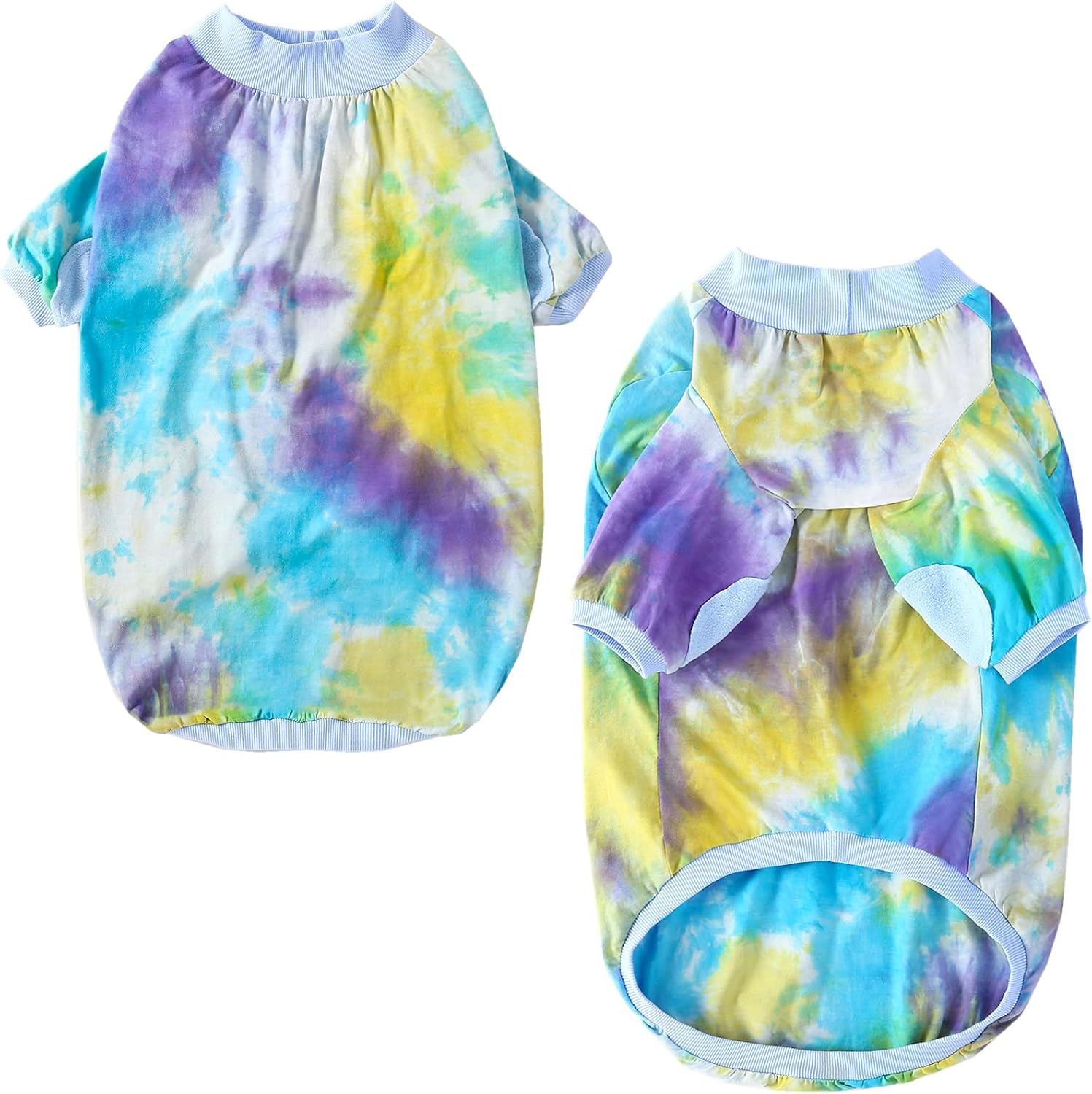 Tie Dye Dog Clothes for Extra Large Dogs Breathable Cotton Dog Shirt Dog Pajamas Big Dogs Boy Girl Blue 3XL