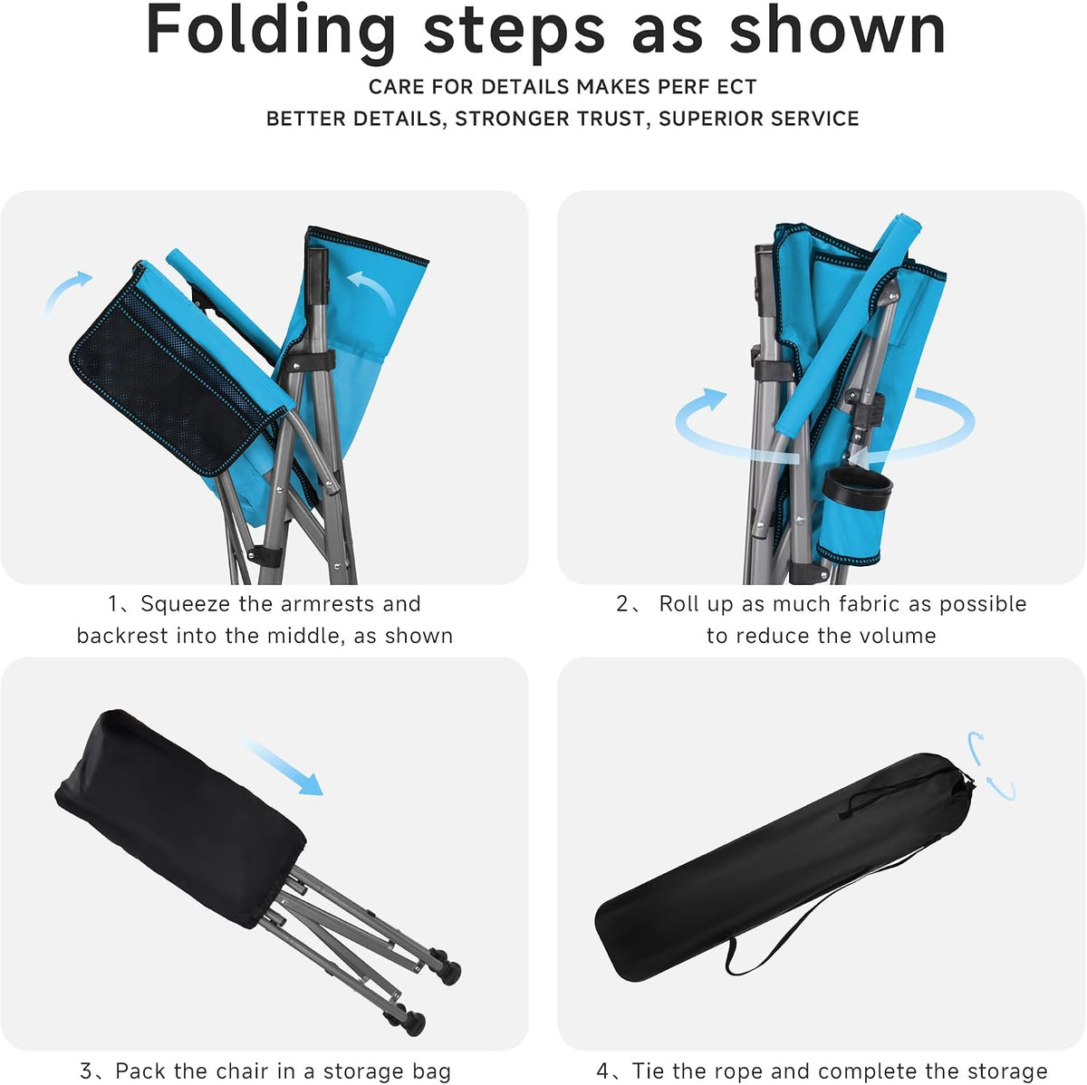 Heavy Duty Folding Camping Chair for Camp, Picnic, Lawn, Fishing