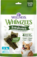 Wellness WHIMZEES Freshzees Natural Dog Dental Treat, Soft Chews, Freshens Breath, Small Size, 14.81 oz Bag, 28 Count