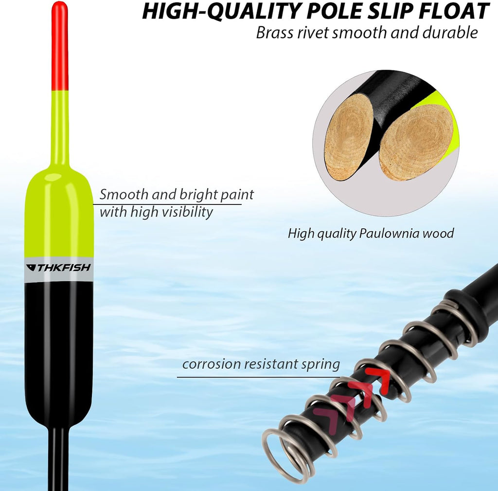 THKFISH Balsa Fishing Bobbers and Fishing Floats for Crappie