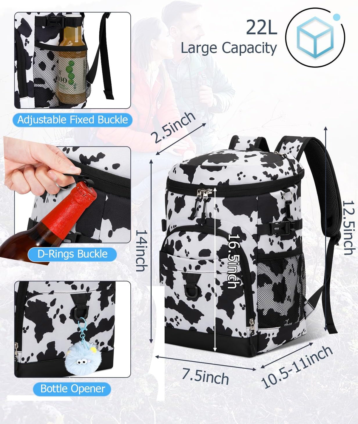 Cooler Backpack, Soft Leak Proof Backpack Coolers for Men Women