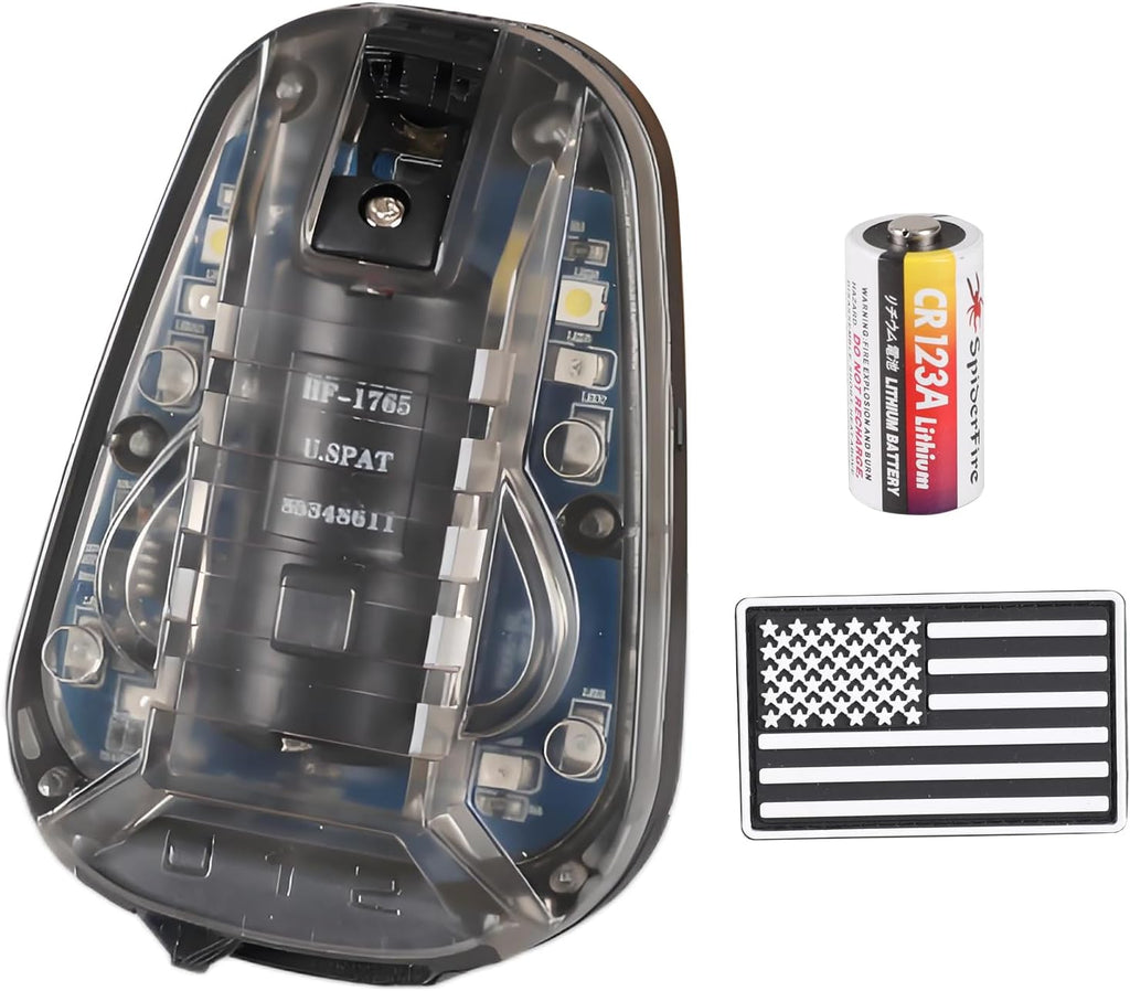 Tactical Helmet Light,4 Modes Visible LED IR Constant-on/Strobe,Waterproof Ladybird Lamp Survival Signal Light for Outdoor Sports Survival Signal Light,1*CR123A Battery Included.