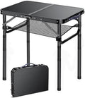 Outdoor Side Table, Portable, 3 Adjustable Height,Small Folding Table