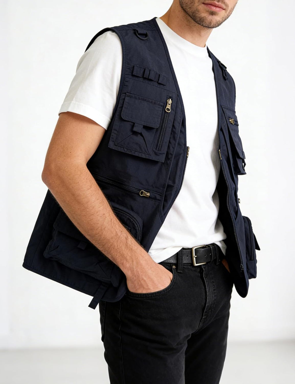 Men's Lightweight Mesh Fishing Vest Utility Outdoor Multi-Pocket Hunting Cargo Vest