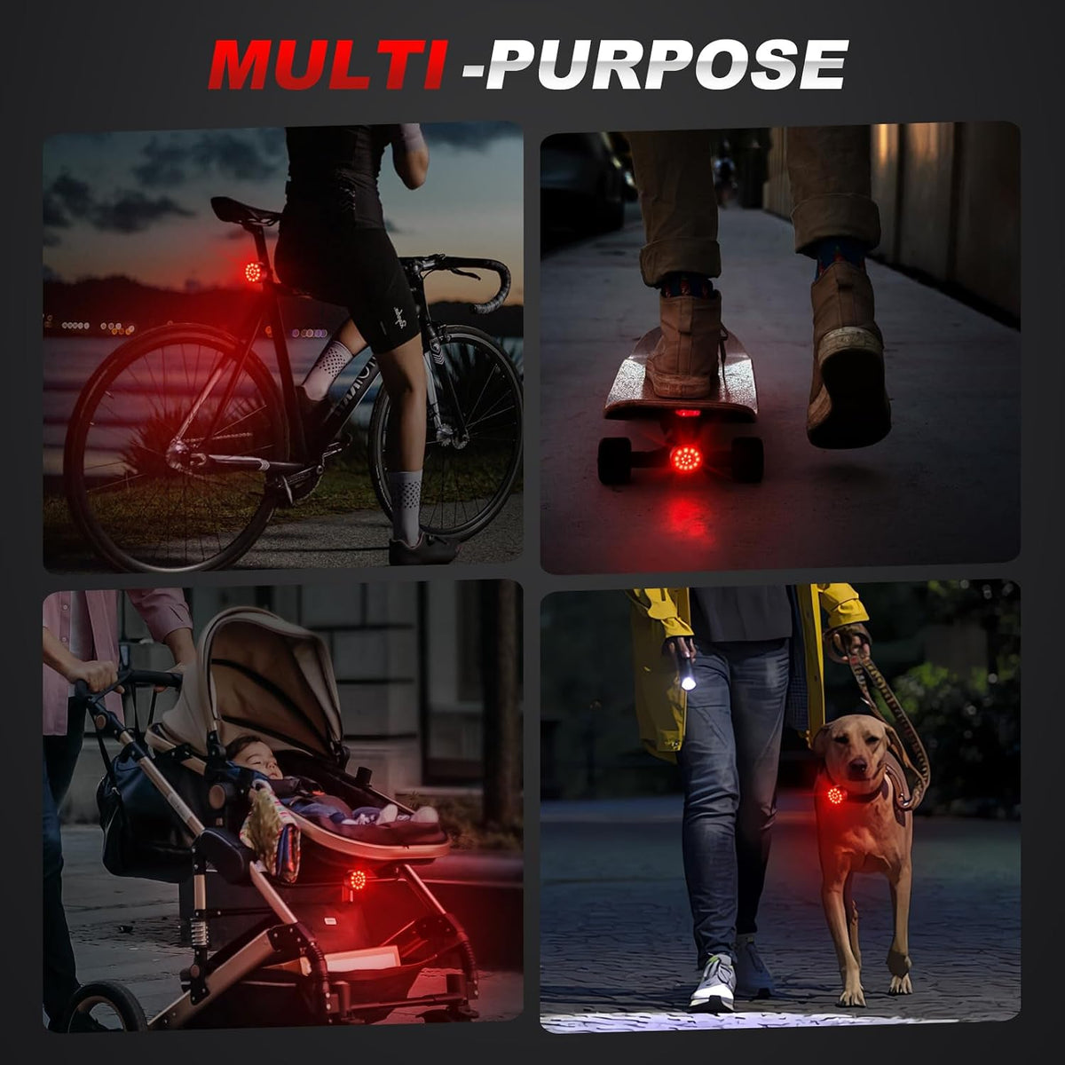 Ascher Bike Tail Lights, 2 Pack USB Rechargeable Bicycle Cycling Rear Light