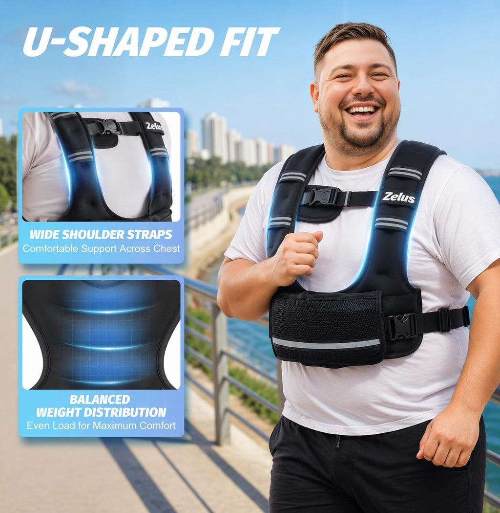ZELUS Adjustable Weighted Vest for Women Men, Ergonomic Fit Training Vest