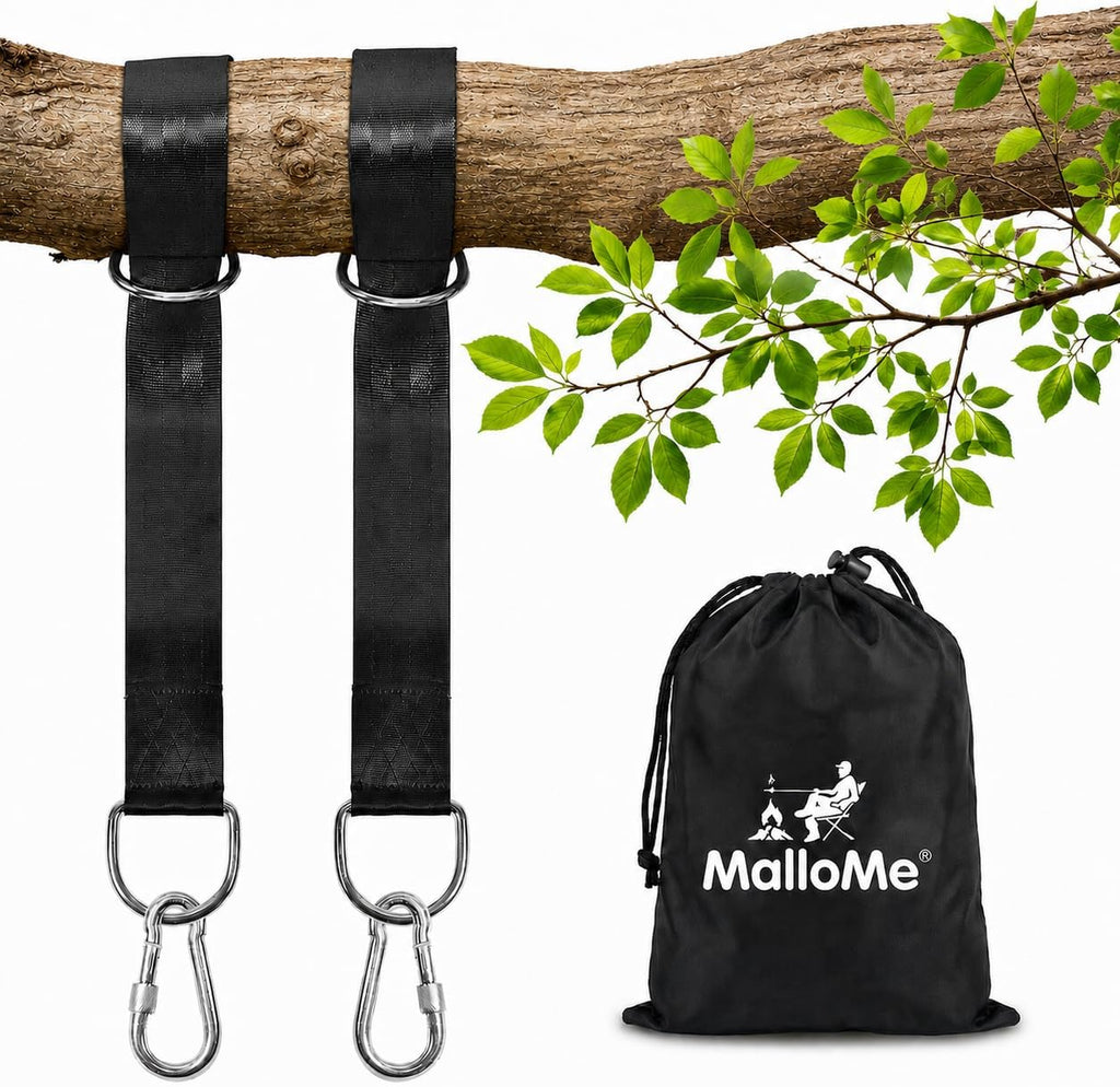 MalloMe Hammock Straps for Trees - Swing Straps - Multi-Purpose Hanging Kit, Heavy Duty Adjustable Tree Strap for Hammocks, Swings & Outdoor Use, Safe for Branch or Between 2 Trees