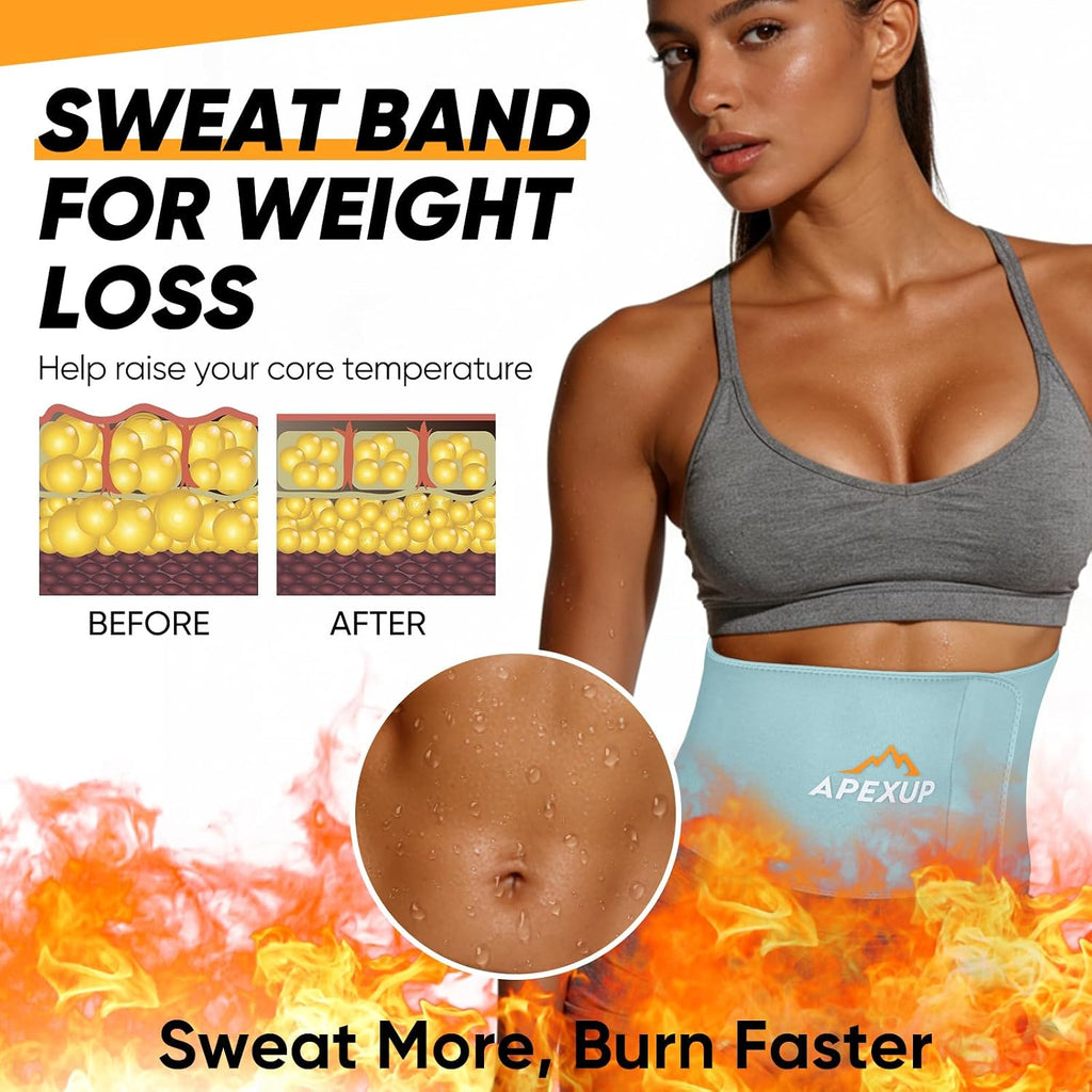 APEXUP Waist Trainer for Women Lower Belly Fat, Men Sweat Band, Stomach Wrap, Waist Trimmer with Removable Lumbar Support