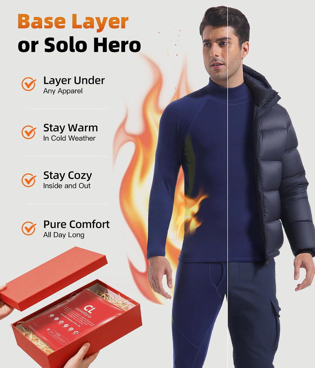 Mens Thermal Underwear Long Johns Set Cold Weather Hunting Base Layer