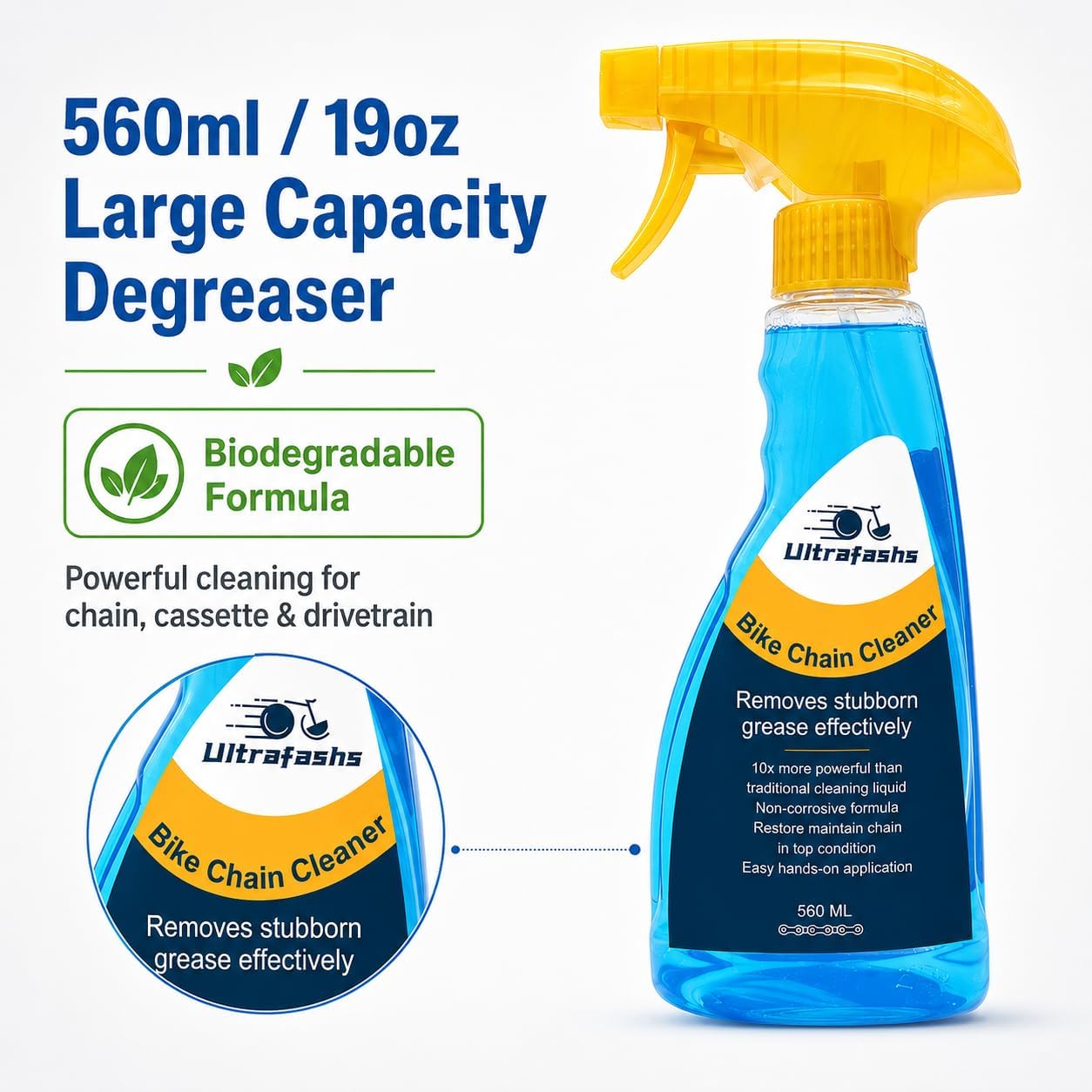 Bike Chain Cleaner Kit with Bicycle Chain Degreaser,Scrubber,Lubricant