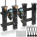 2 Sets of Interlocking Fishing Rod Racks Kit with Carbon Fiber Texture
