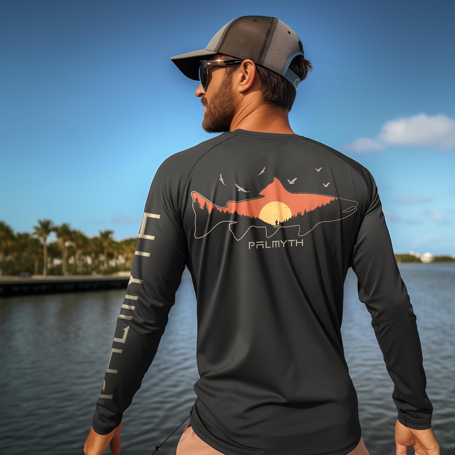 Palmyth Fishing Shirts for Men Long Sleeve UPF 50+ T Shirt Sun Protection