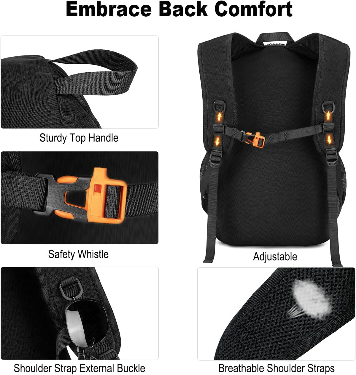 Nerlion 35L Hiking Backpack Travel Backpack for Men Women Camping Waterproof Outdoor Hiking Daypack Lightweight Backpack Black