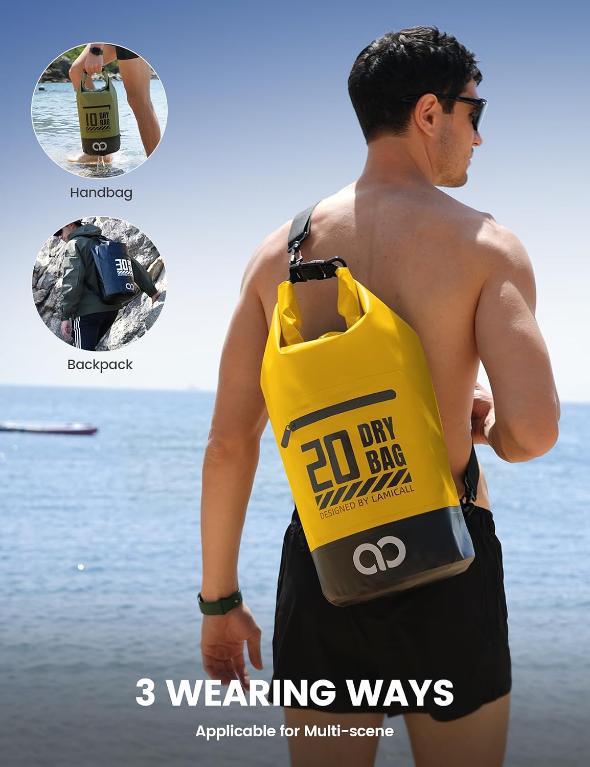 Lamicall Dry Bag Waterproof Backpack with Phone Pouch 5L/10L/20L/30L/40L