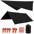 REDCAMP Hammock Rain Fly Camping Tarp Waterproof, 10x10ft Lightweight Backpacking Rain Tarp Shelter for Hiking Outdoor, Black