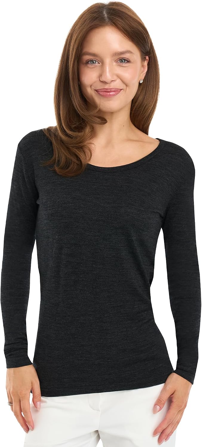 100% Merino Wool Base Layer Women - Thermal Merino Wool Shirt Women