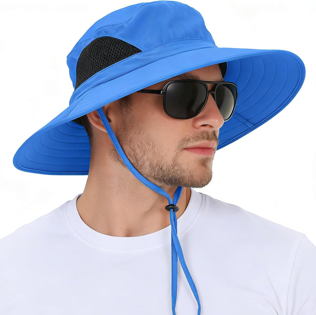 Wide Brim Sun Bucket Hat, Waterproof Boonie Hat for Men & Women