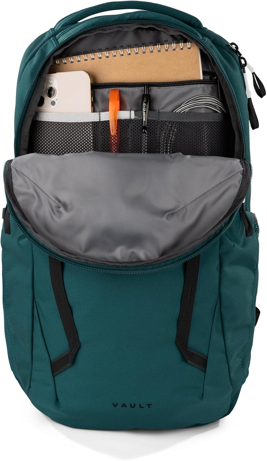 The North Face Vault Everyday Laptop Backpack | Commuter Travel Bag with Water-Repellent Finish, Spacious Main Compartment, Deep Nori-TNF Black, OS