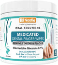 Nootie Medicated Dental Finger Wipes for Dogs, Cleans Teeth and Freshens Breath Dog Dental Care - Prevents Plaque and Tartar Dog Oral Care, 80 Wipes