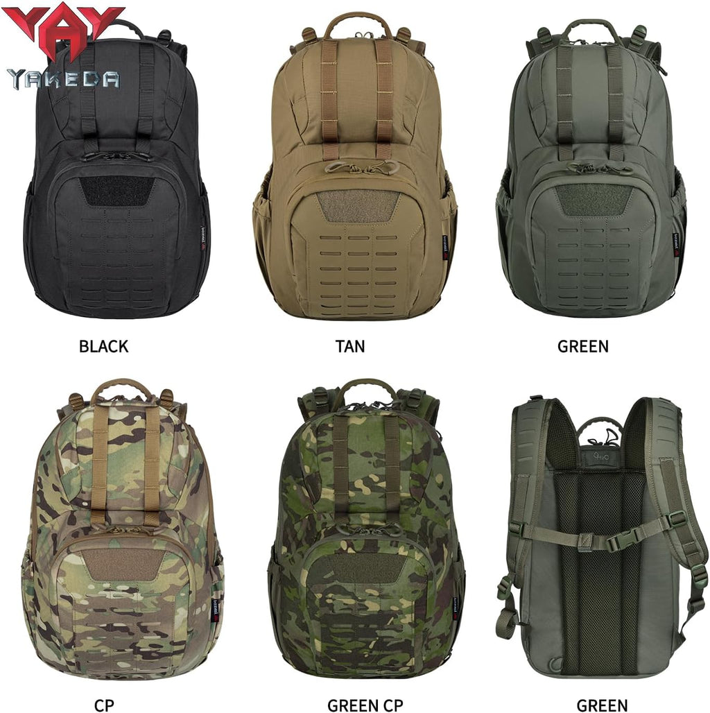 vAv YAKEDA 500D NylonTactical Military Backpack for Men,Fit 12.6-15.6 inches Laptop, Daily Bag for Hiking,hunting,running (Green)