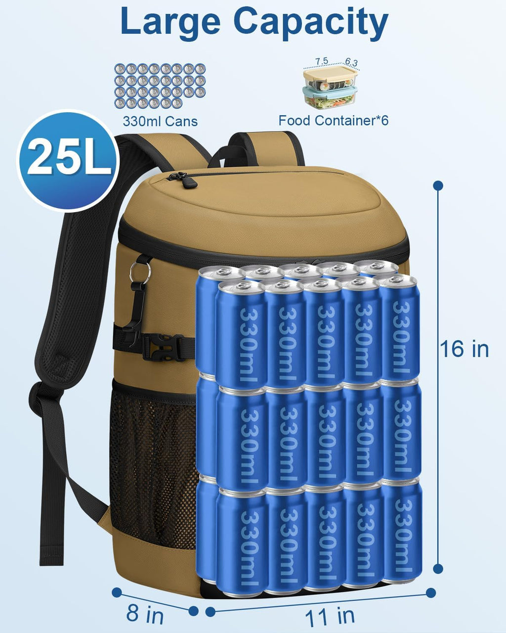 Cooler Backpack Insulated Leakproof Soft Cooler Bag Ice Chest for Women