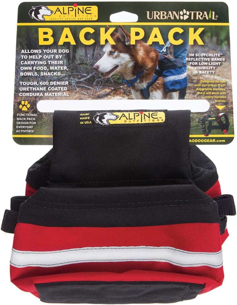Alpine Outfitters Adventure Trekking Trail Backpack for Dogs. For Use with Urban Trail Harness for Hiking, Walking and Exploring. Handmade in the USA! (Large Blue)