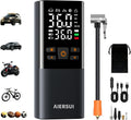 Tire Inflator Portable Air Compressor, Cordless 5-in-1 Smart Pump for Sedan/Motorcycle/Bike, 150PSI Auto-Stop, 6000mAh Power Bank, Lightweight with Digital Display, AS805