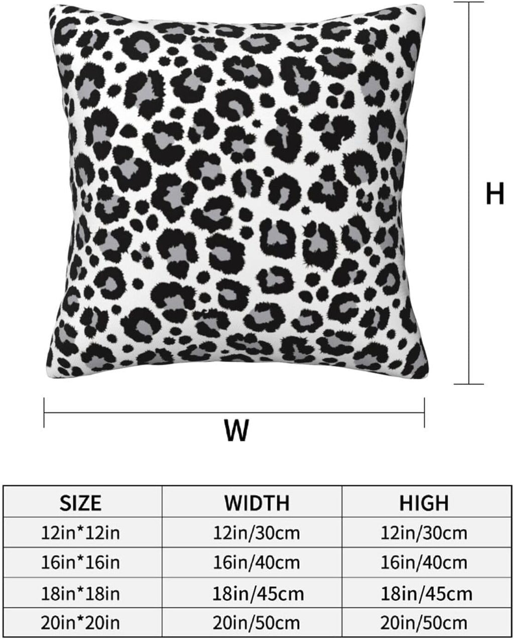 White and Grey Leopard Print Pillow Covers 18x18 in Couch Cheetah Pillow Case Sets of 2 Modern Decorative Square Throw Pillows for Home Living Room Bedroom Bed Cushion