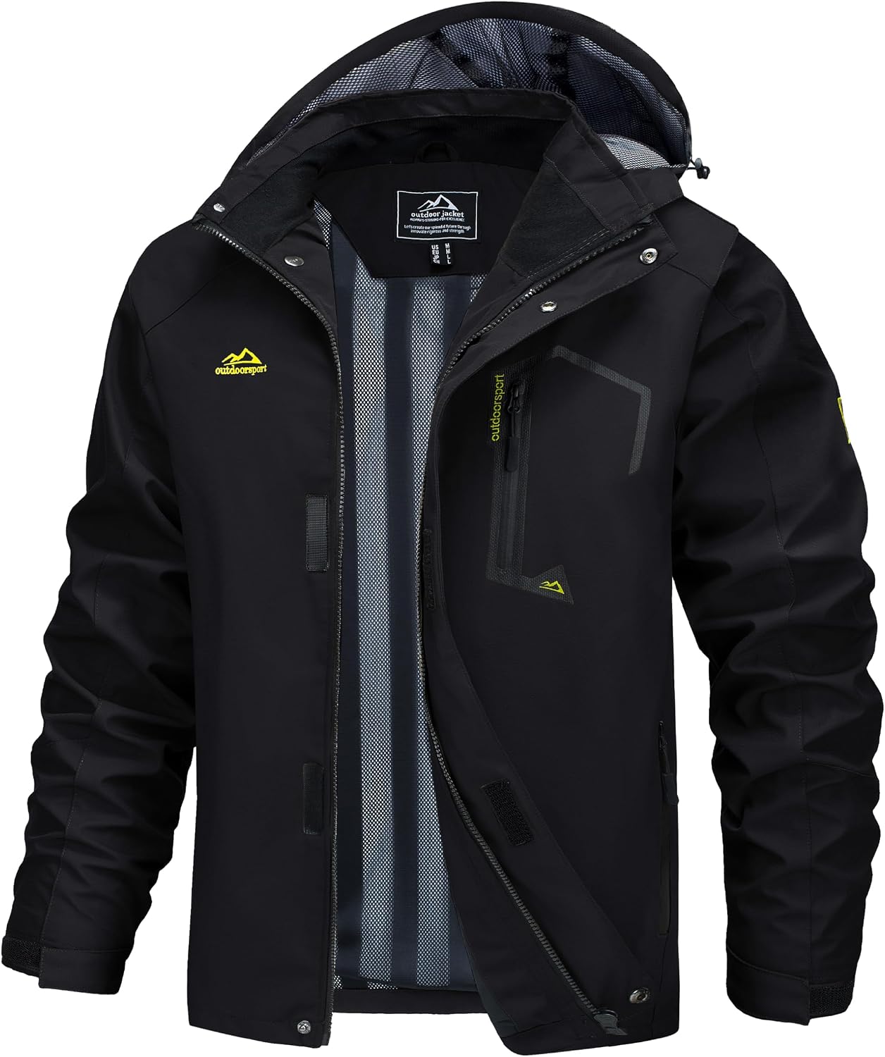 MAGCOMSEN Men's Lightweight Windbreaker Rain Jacket Raincoat with Detachable Hood for Hiking Fishing Activewear