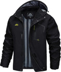 MAGCOMSEN Men's Lightweight Windbreaker Rain Jacket Raincoat with Detachable Hood for Hiking Fishing Activewear