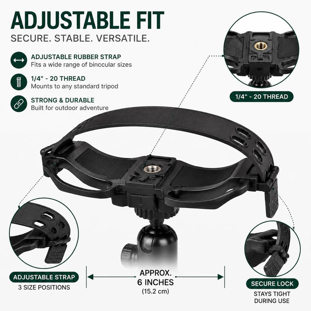Universal Binocular Tripod Adapter Quick-Setup Mount