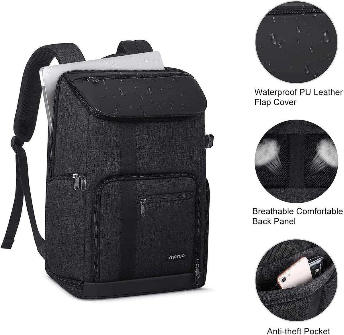 MOSISO Camera Backpack, Large Photography Camera Bag Case, Space Gray
