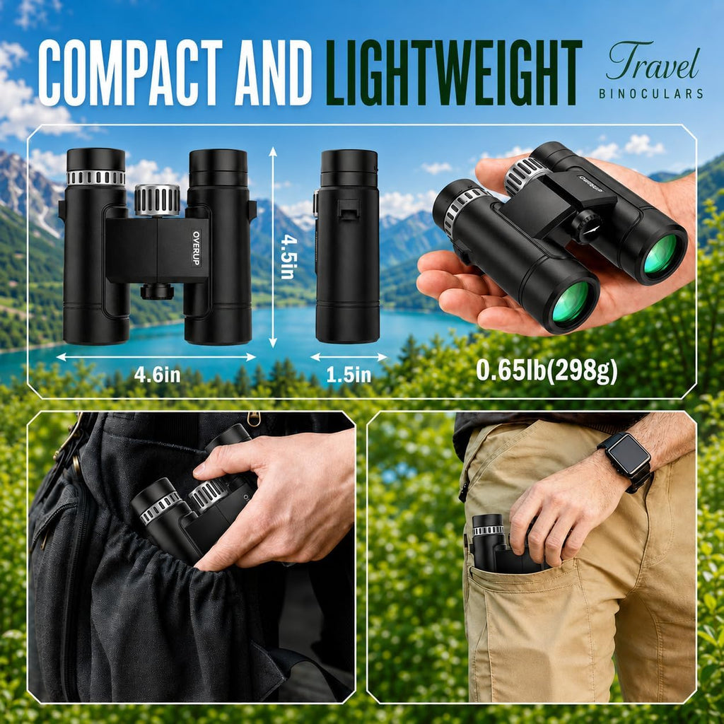 10x26 Compact Binoculars for Adults Travel Cruise Ship Birding Waterproof
